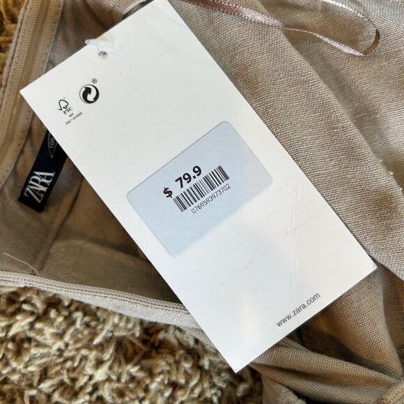 ZARA Sleeveless Linen Jumpsuit in Size Small New with Tags NWT - Picture 5 of 6